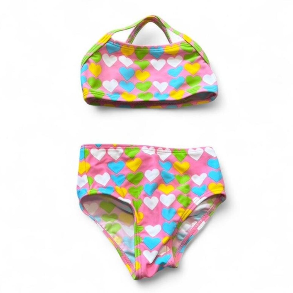 Vintage Y2K Circo Multicolored Heart Bikini, Size 12 months